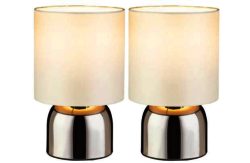 ColourMatch Pair of Touch Table Lamps - Cotton Cream.